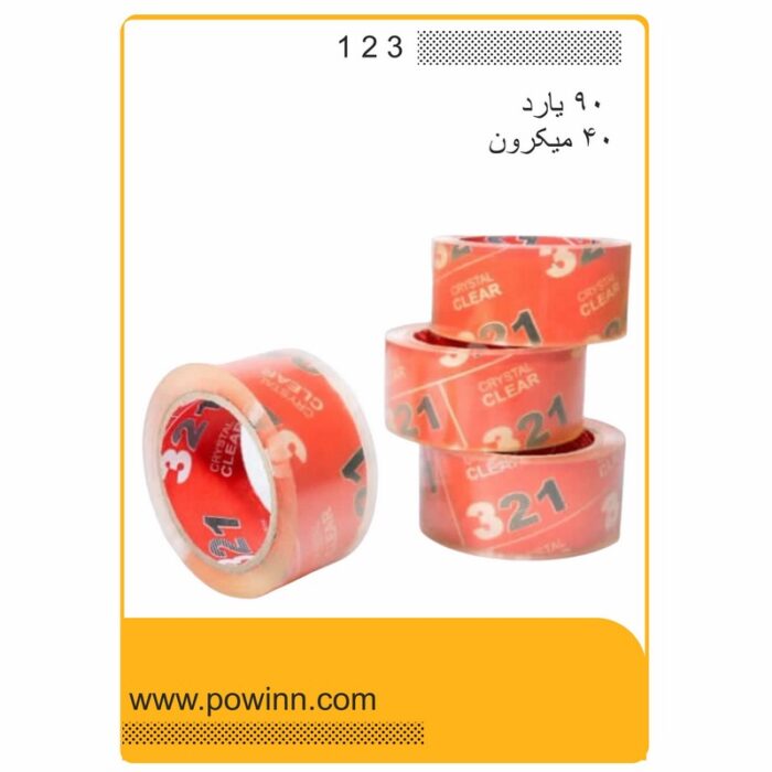 چسب پهن برند 123 90 یارد 40 میکرون - تصویر 1